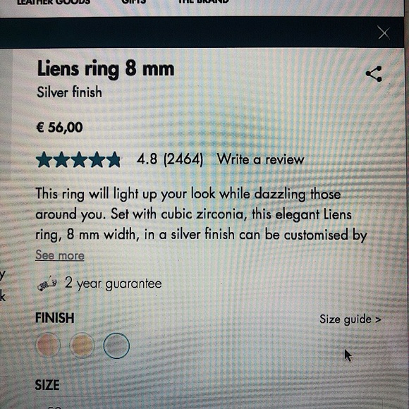 Les Georgettes 🇫🇷 | Liens Ring (8MM) - Silver Finish (Size 52) - Picture 6 of 8